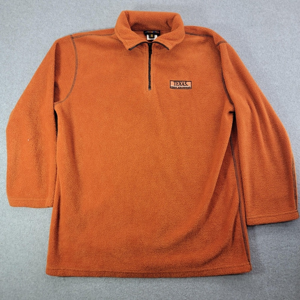Texas Longhorns Sweatshirt Mens Medium Orange NCAA Football AVIDIVA Quarter Zip